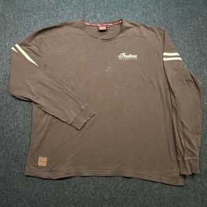 Indian Motorcycles Company White Striped Brown Long Sleeve Men's Sz 3XL Logo